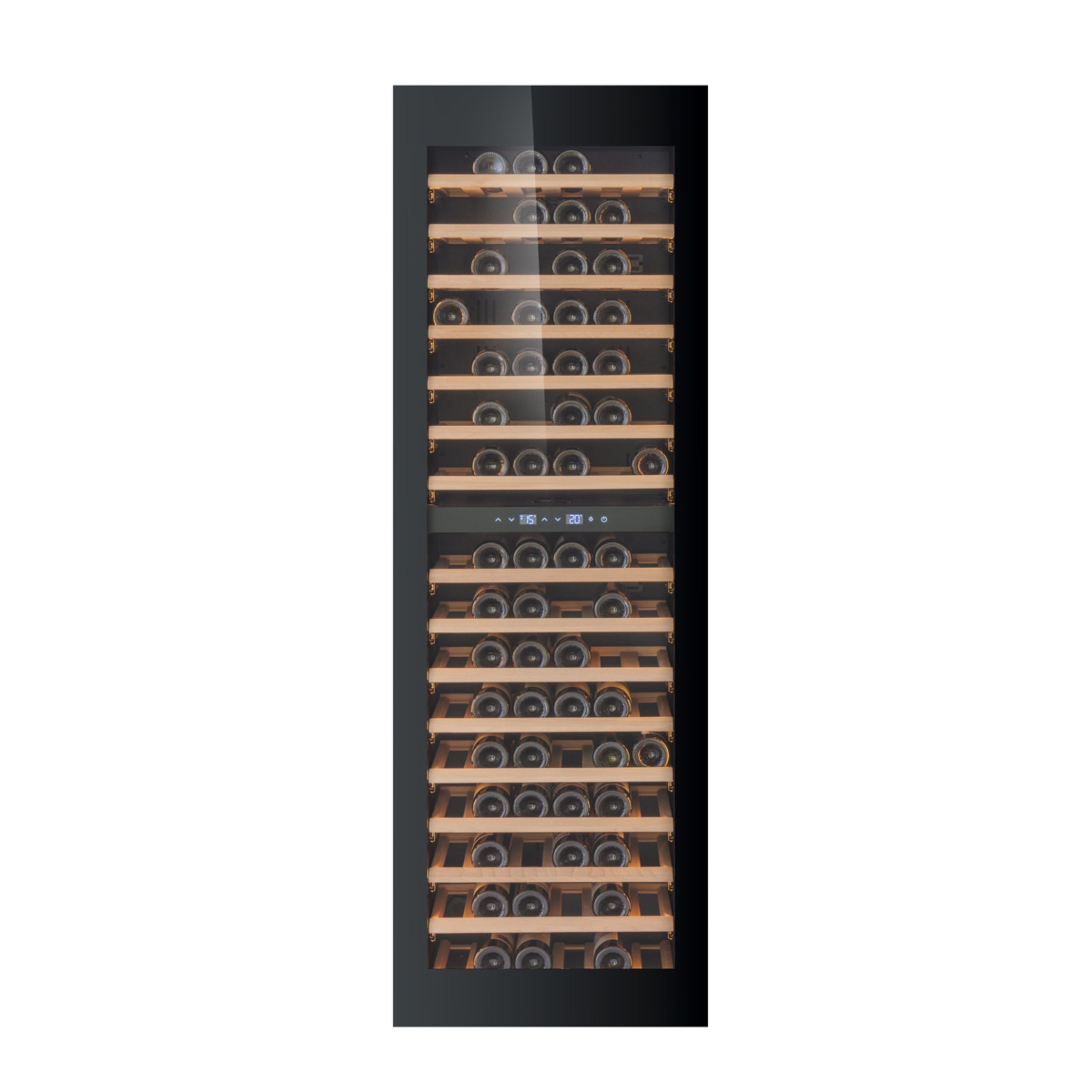 W96B-TO - Push 2 Open Integrated Wine Fridge - 255L - Black Glass