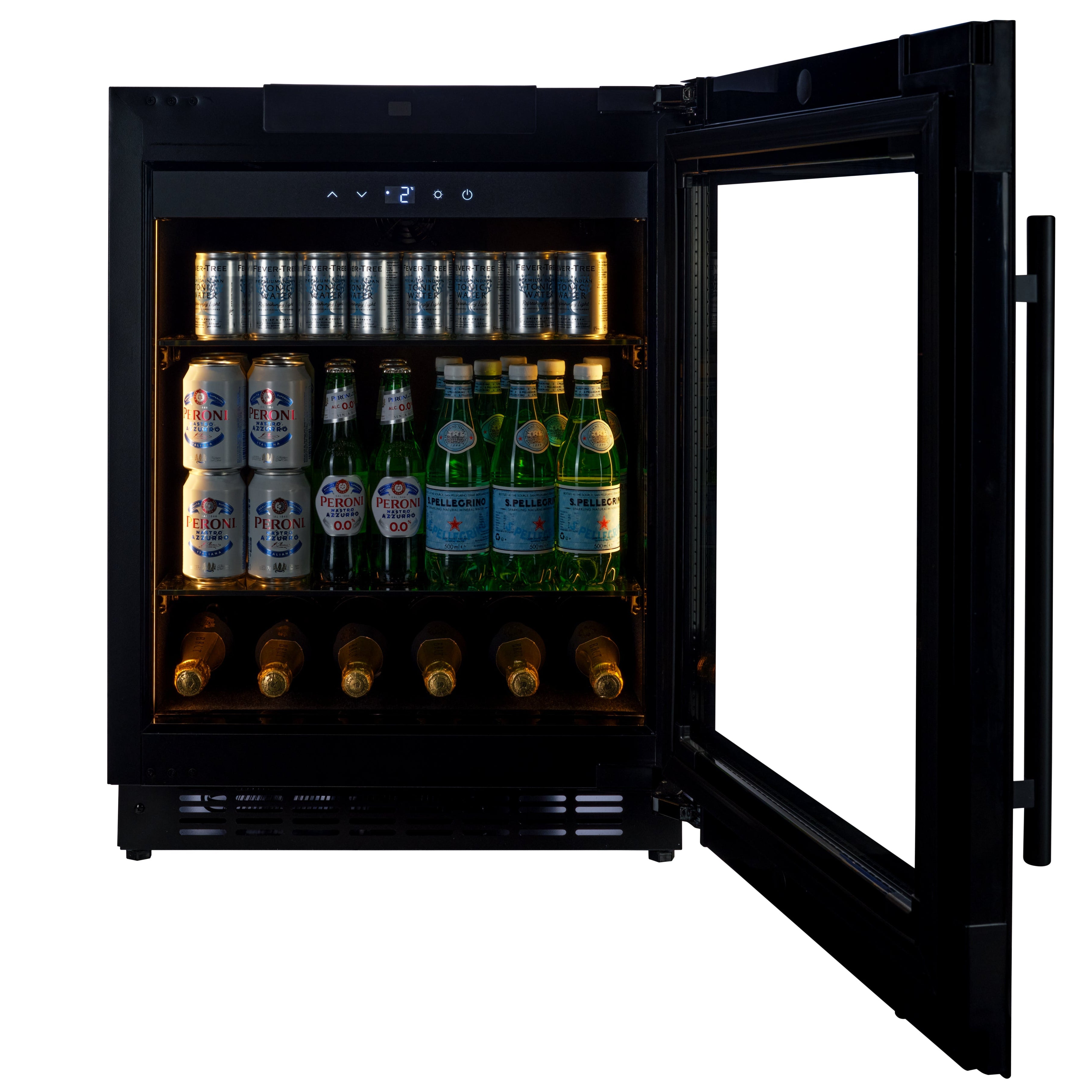 BV34-BH - Drankkoelkast - 118L - Zwart glas