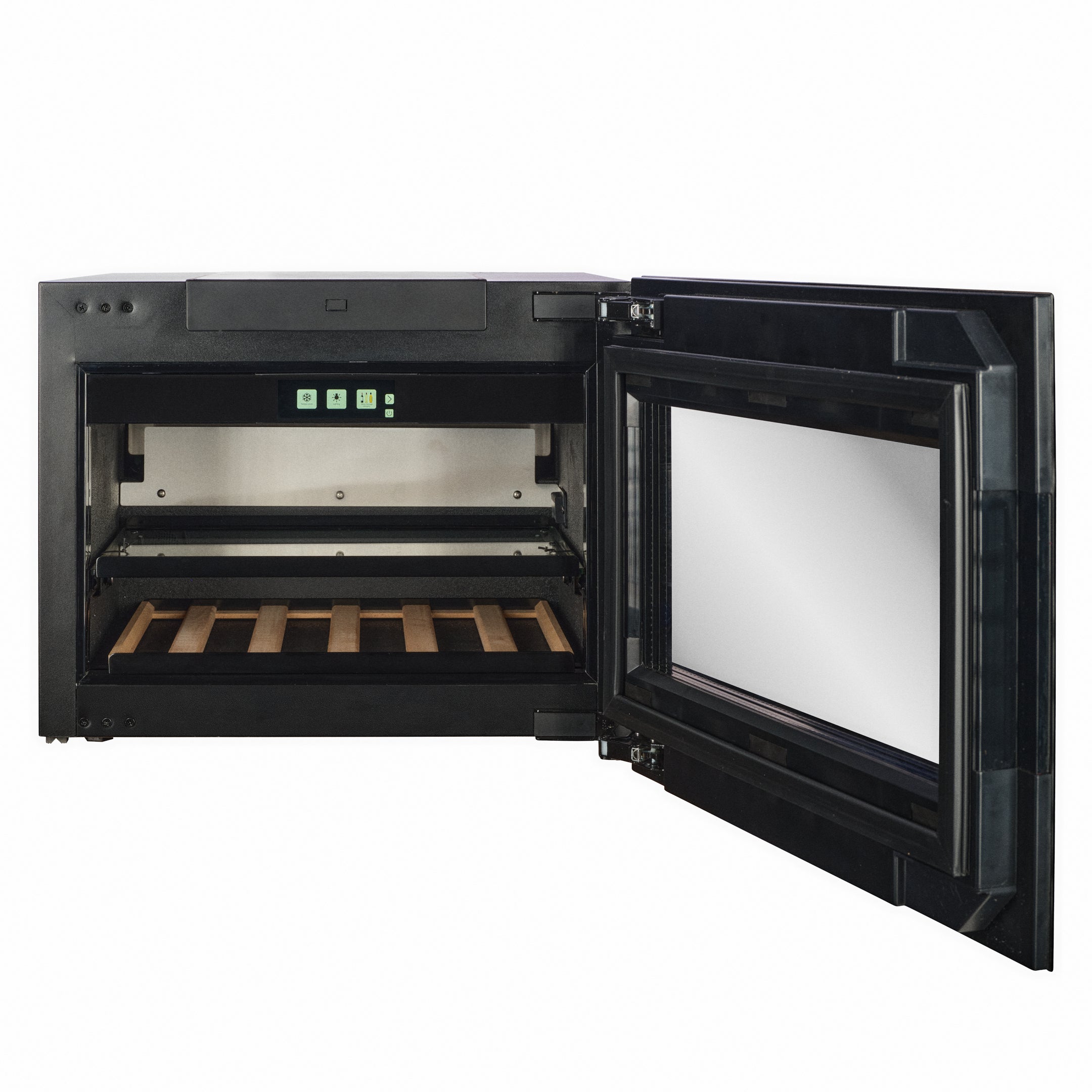 BVI-17B-TO - Push To Open Integrated Beverage Fridge - 37L - Black Glass