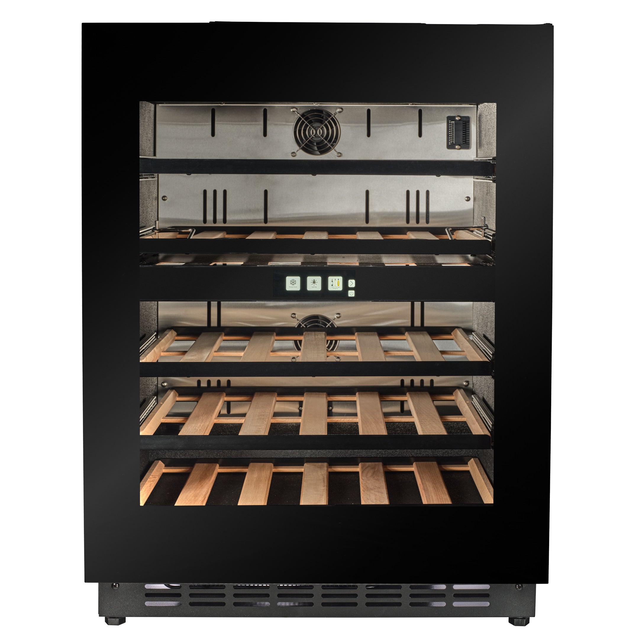 W34B-TO - Push 2 Open Wijnkoelkast - 36 Flessen - Zwart Glas