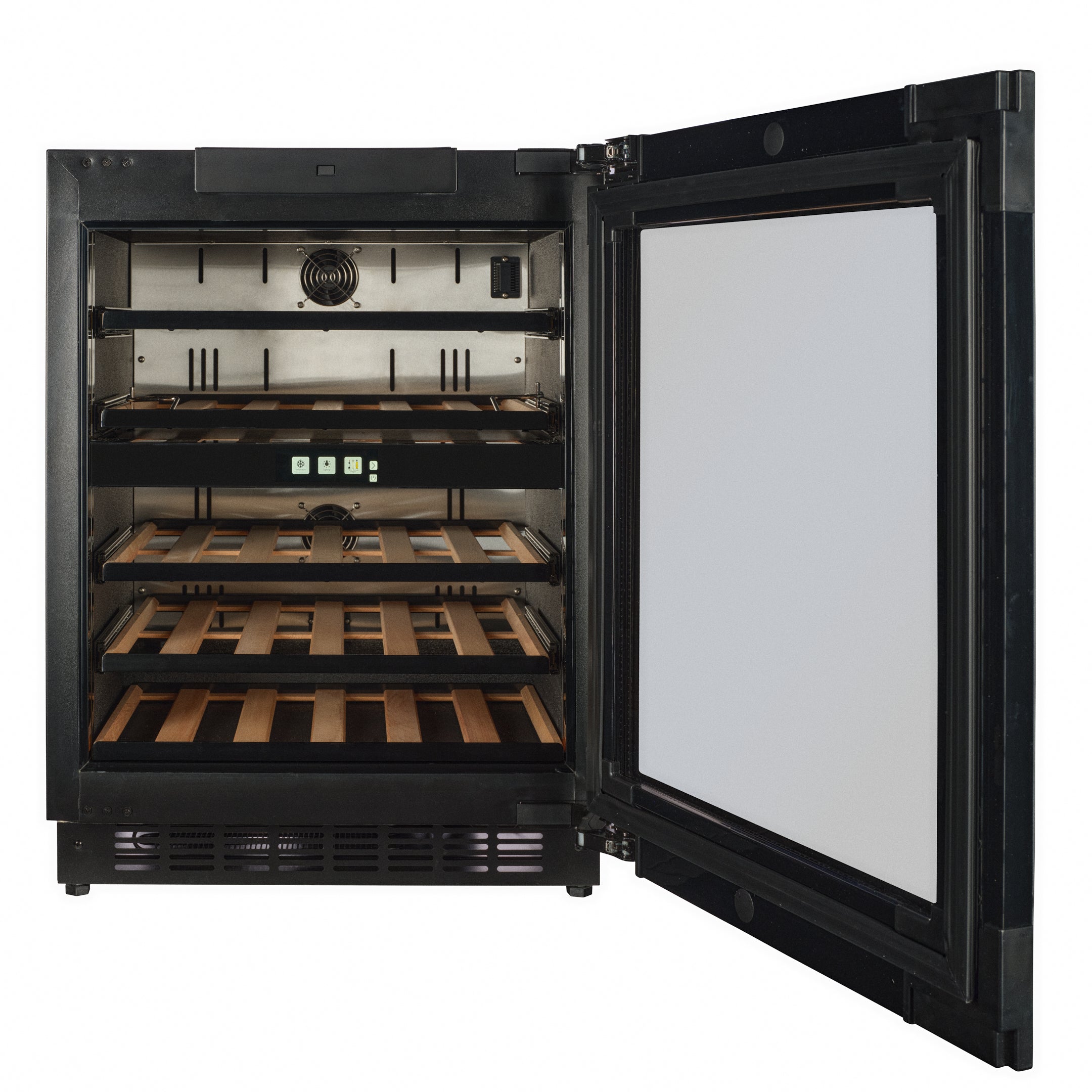 W34B-TO - Push 2 Open Wijnkoelkast - 36 Flessen - Zwart Glas