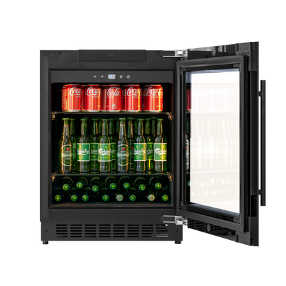 BV34-BH - Beverage Fridge - 118L - Black Glass