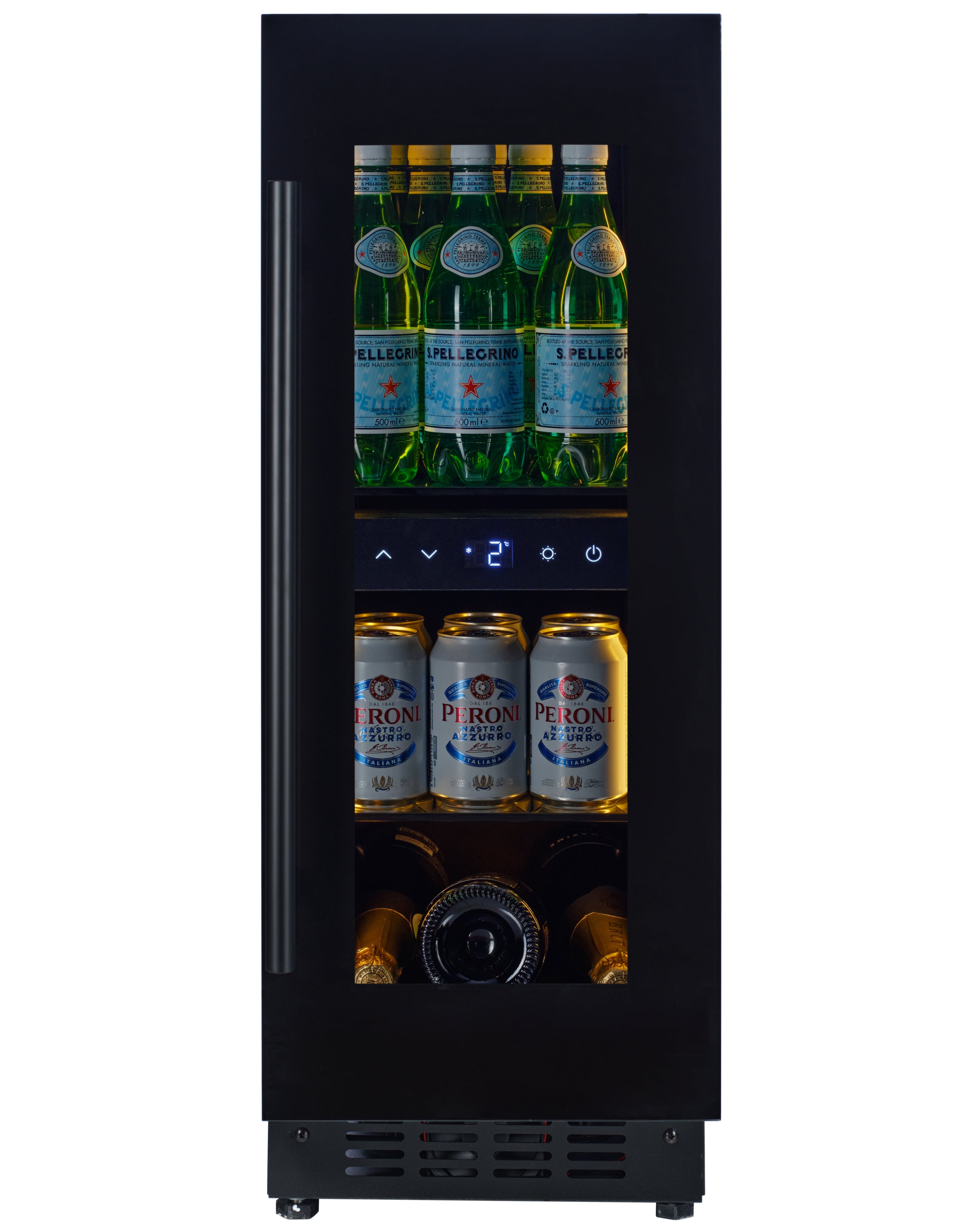 BV34B-TO - Push 2 Open Drankenkoelkast - 118L - Zwart Glas