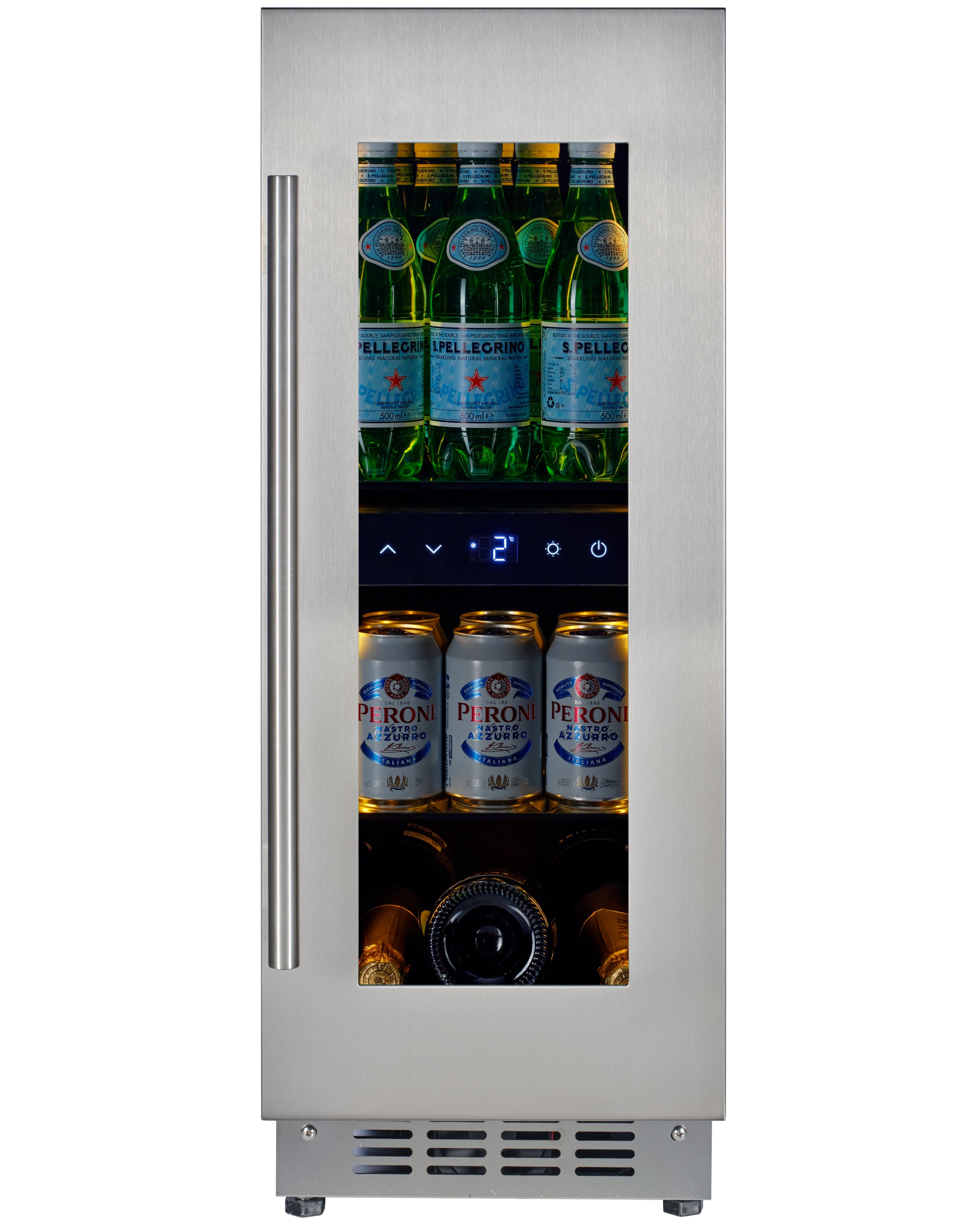 BV34B-TO - Push 2 Open Drankenkoelkast - 118L - Zwart Glas