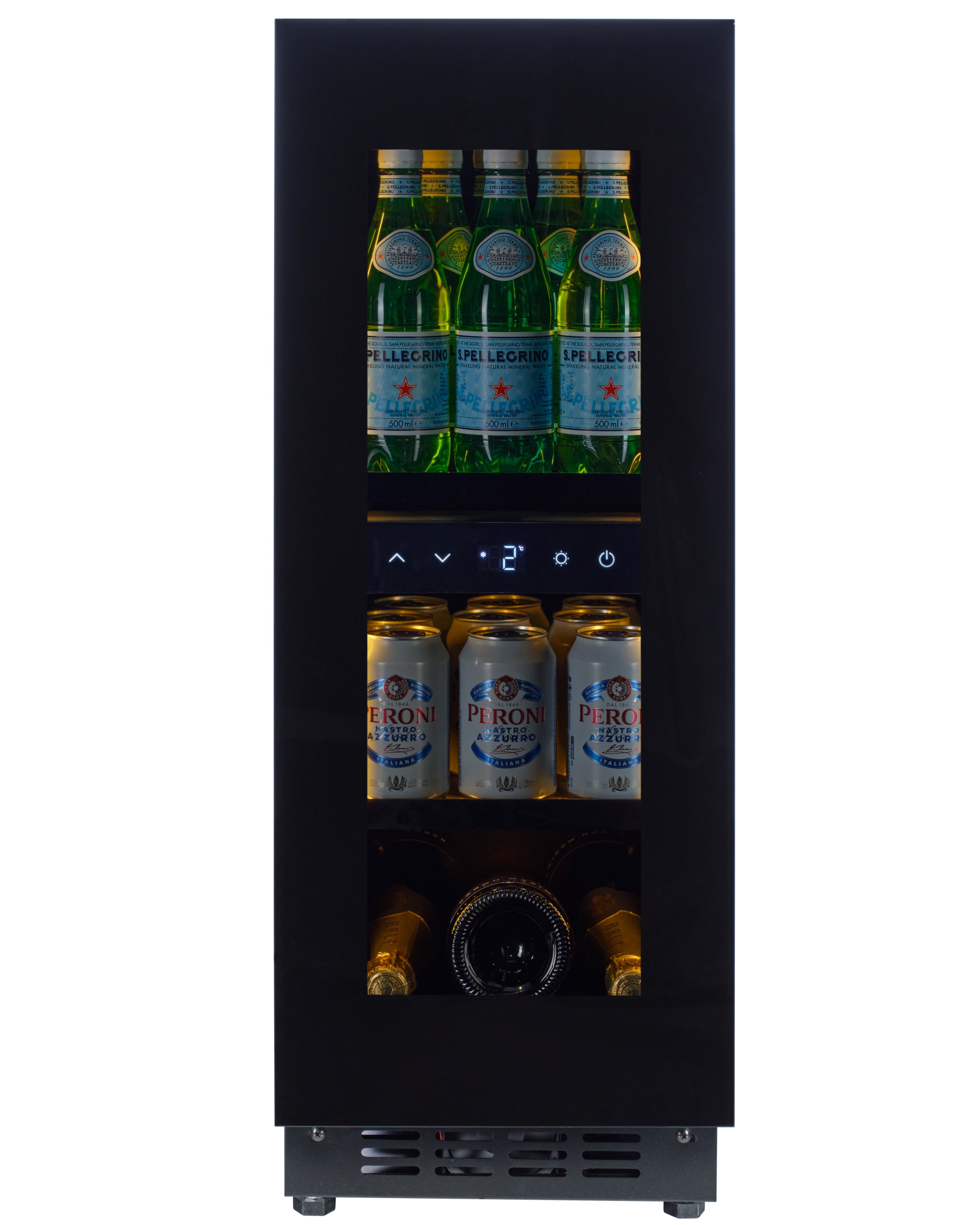 BV34B-TO - Push 2 Open Drankenkoelkast - 118L - Zwart Glas