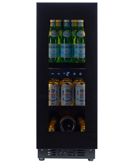 BV34B-TO - Push 2 Open Drankenkoelkast - 118L - Zwart Glas