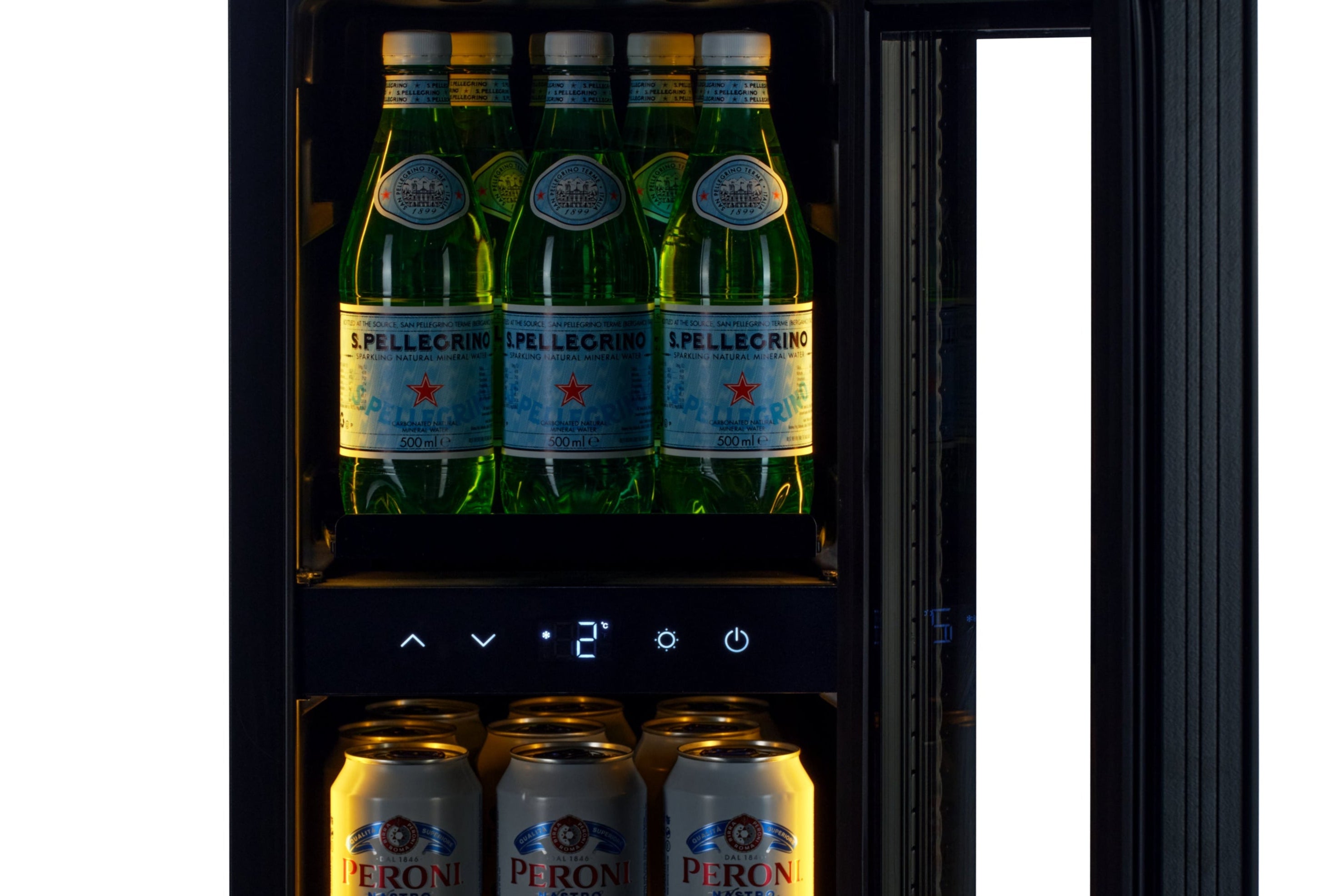 BV34B-TO - Push 2 Open Drankenkoelkast - 118L - Zwart Glas