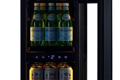 EINDE VAN DE SERIE - BV18B-TO - Druk-en-open-drankkoelkast - 51 l - Zwart glas