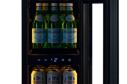 BV34B-TO - Push 2 Open Drankenkoelkast - 118L - Zwart Glas