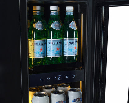 BV34B-TO - Push 2 Open Drankenkoelkast - 118L - Zwart Glas