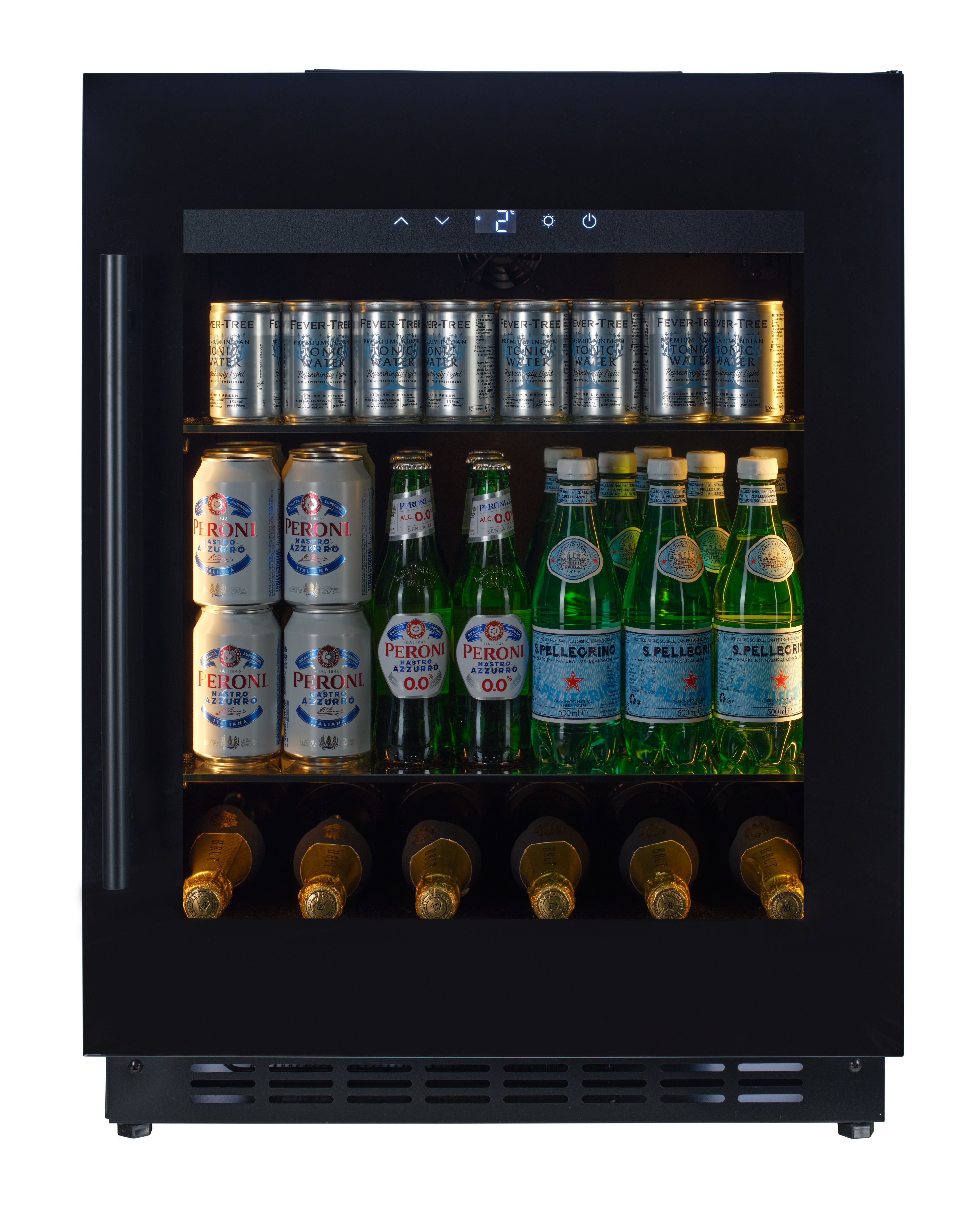 BV34-BH - Drankkoelkast - 118L - Zwart glas