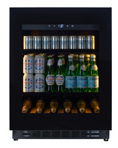 BV34B-TO - Push 2 Open Drankenkoelkast - 118L - Zwart Glas