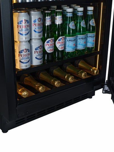 BV34B-TO - Push 2 Open Drankenkoelkast - 118L - Zwart Glas
