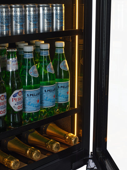 BV34B-TO - Push 2 Open Drankenkoelkast - 118L - Zwart Glas