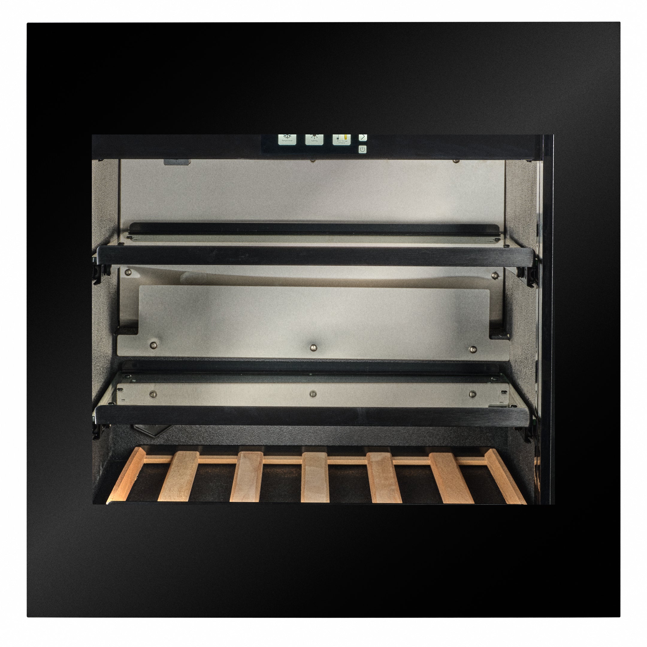 BVI-24B-TO - Push To Open Integrated Beverage Fridge - 62L - Black Glass