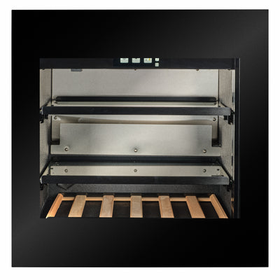 BVI-24B-TO - Push To Open Integrated Beverage Fridge - 62L - Black Glass