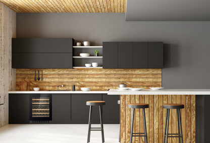 W34B-TO - Push 2 Open Wijnkoelkast - 36 Flessen - Zwart Glas