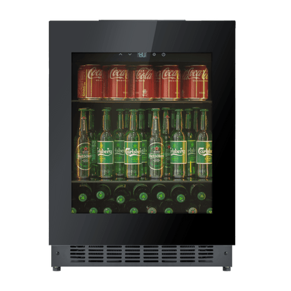 BV34B-TO - Push 2 Open Drankenkoelkast - 118L - Zwart Glas