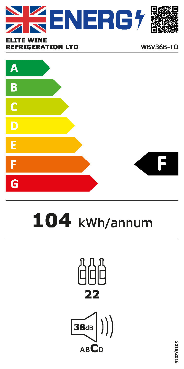 WBV36B-TO - Push 2 Open Beverage Centre - 22 Bottle/44 Cans - Black