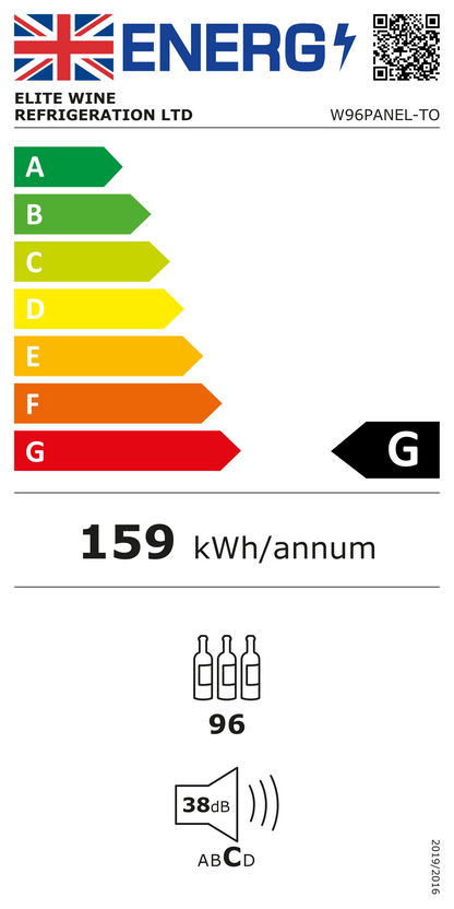 TFT-W96PANEL-TO - Push To Open Integrated Wine Fridge - 96 Bottle - Panel ready