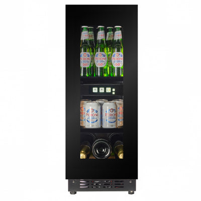TFT-BV18B-TO - 300 mm breed - Druk-en-open-drankkoelkast - 51 l - Zwart glas
