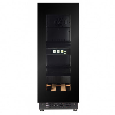 TFT-BV18B-TO - 300 mm breed - Druk-en-open-drankkoelkast - 51 l - Zwart glas