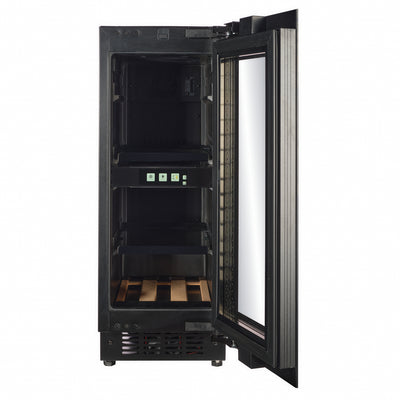 TFT-BV18B-TO - 300 mm breed - Druk-en-open-drankkoelkast - 51 l - Zwart glas