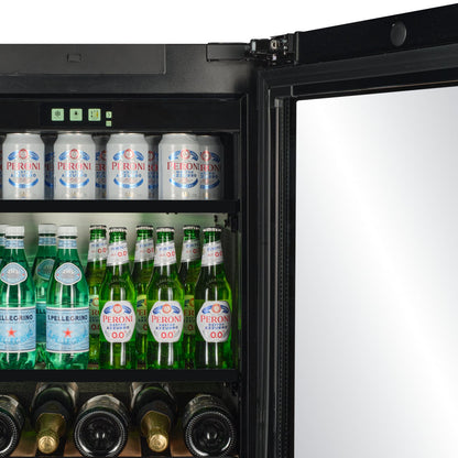 BV34B-TO - Push 2 Open Drankenkoelkast - 118L - Zwart Glas