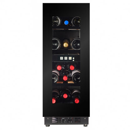 TFT-W18B-TO - Push 2 Open Wine Fridge - 18 Bottle - Black Glass