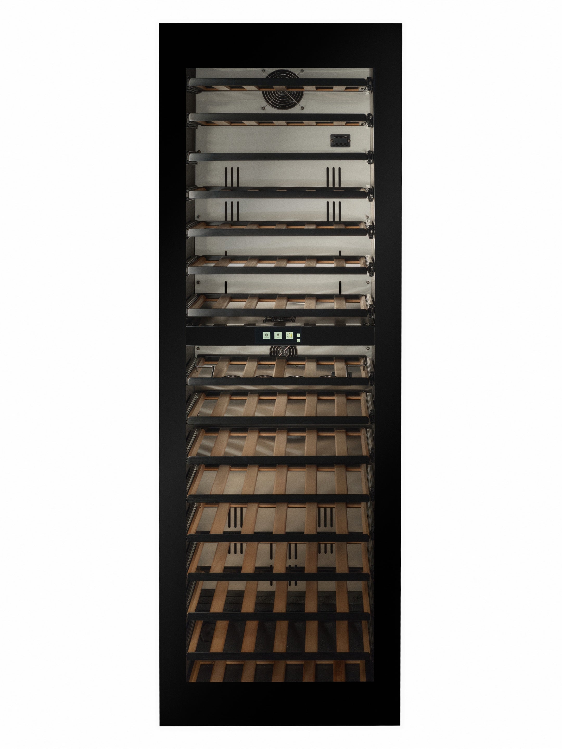 W96B-TO - Push 2 Open Geïntegreerde Wijnkoelkast - 255L - Zwart Glas