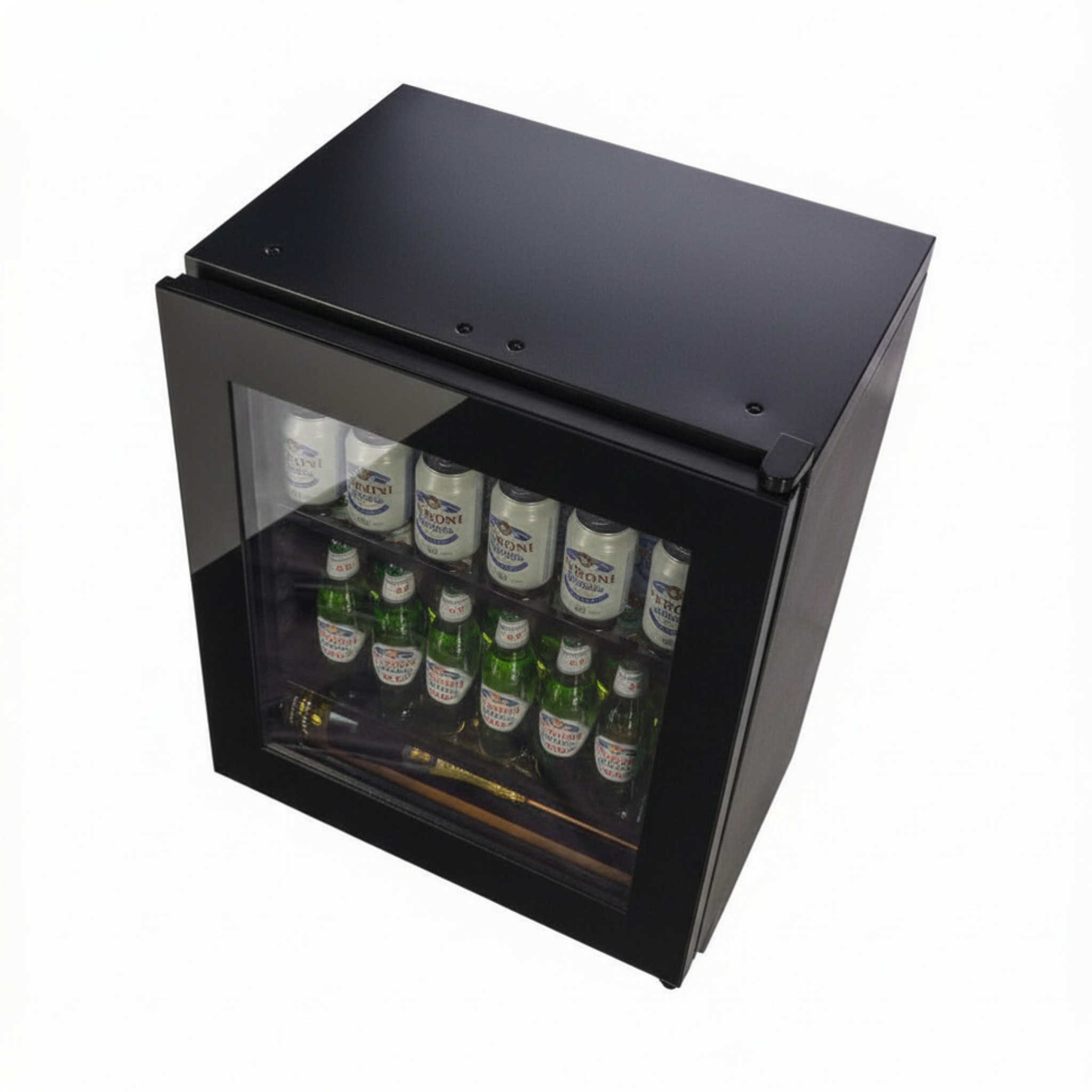 W30B-TO - 450mm Deep - Push2Open Wine Fridge - 33 Bottle - Black Glass