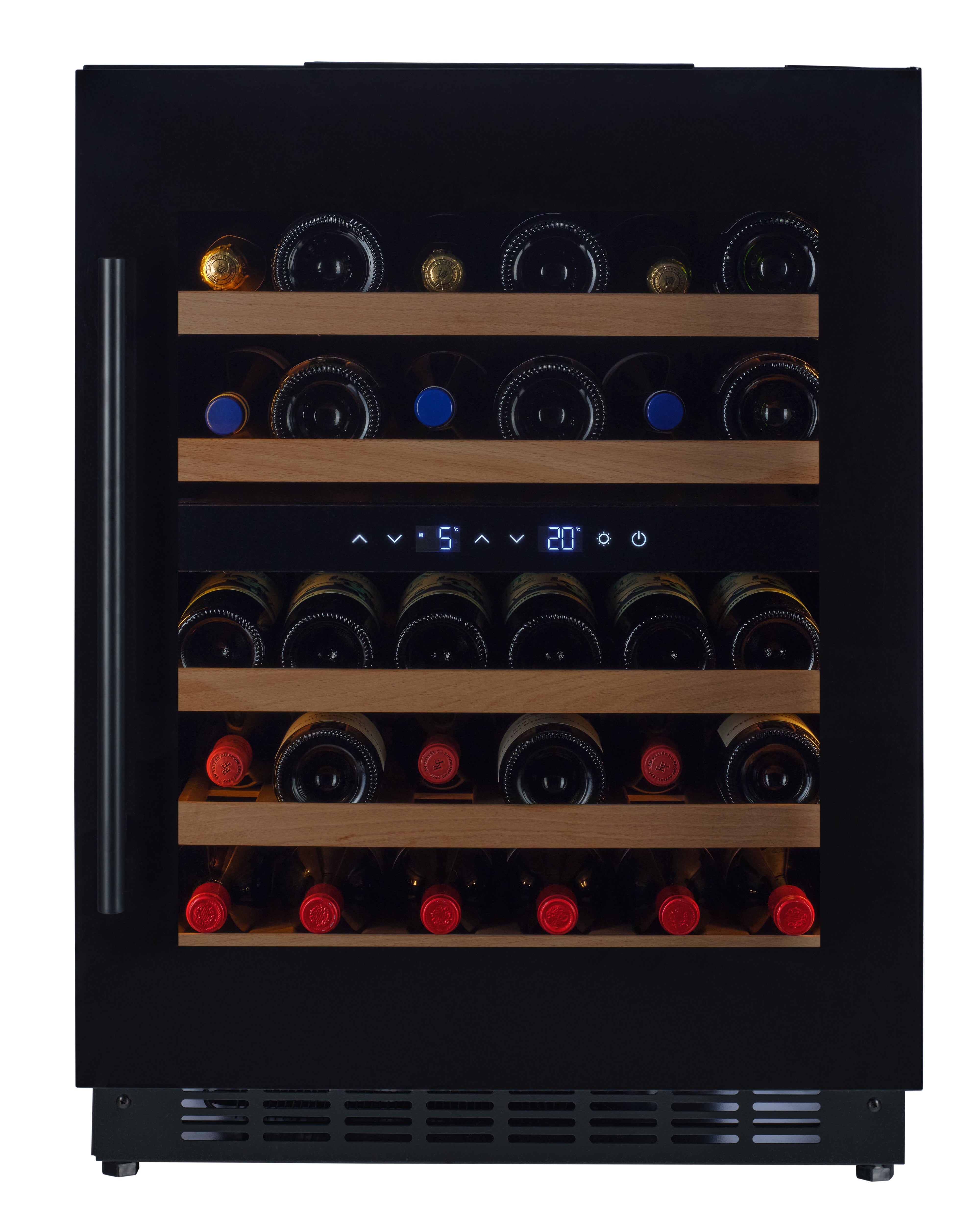 W34-BH - Wijnkoelkast - 36 flessen - Zwart glas