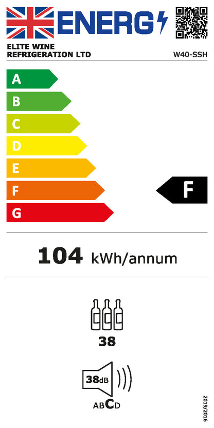 W40-SSH - Wine Fridge - 38 Bottle - Stainless Steel