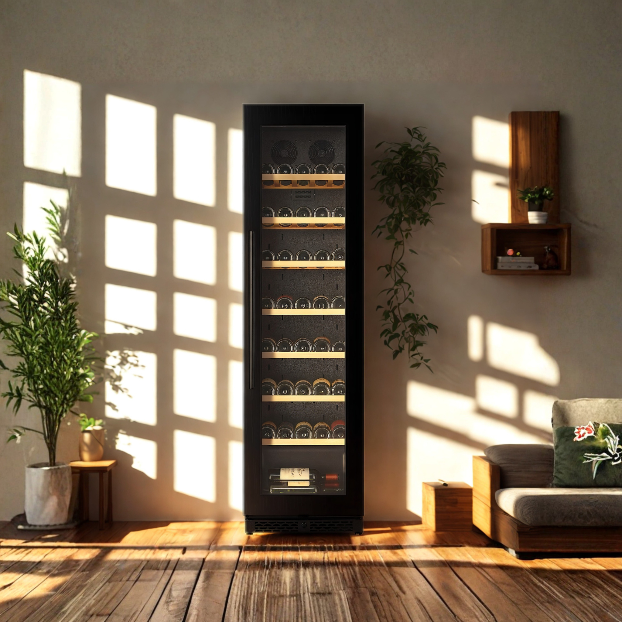 W82S-BLACK - 75 flessen wijnkoelkast