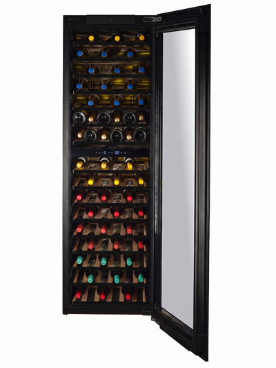 UITLOOPMODEL - W96B-TO - Geïntegreerde wijnkoelkast met 'Push To Open'-functie - 96 flessen - Zwart glas
