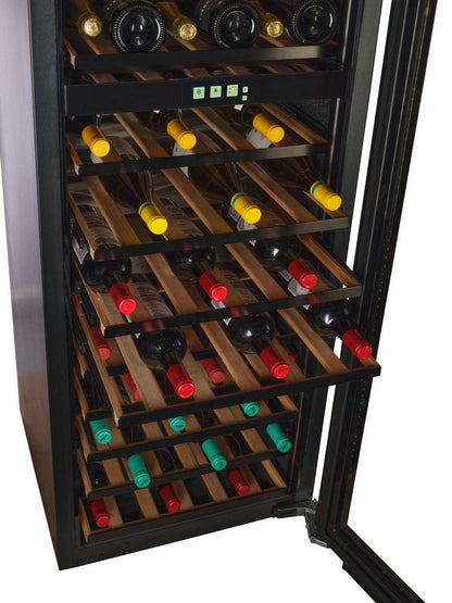 TFT-W96B-TO - Push To Open Integrated Wine Fridge - 96 Bottle - Black Glass